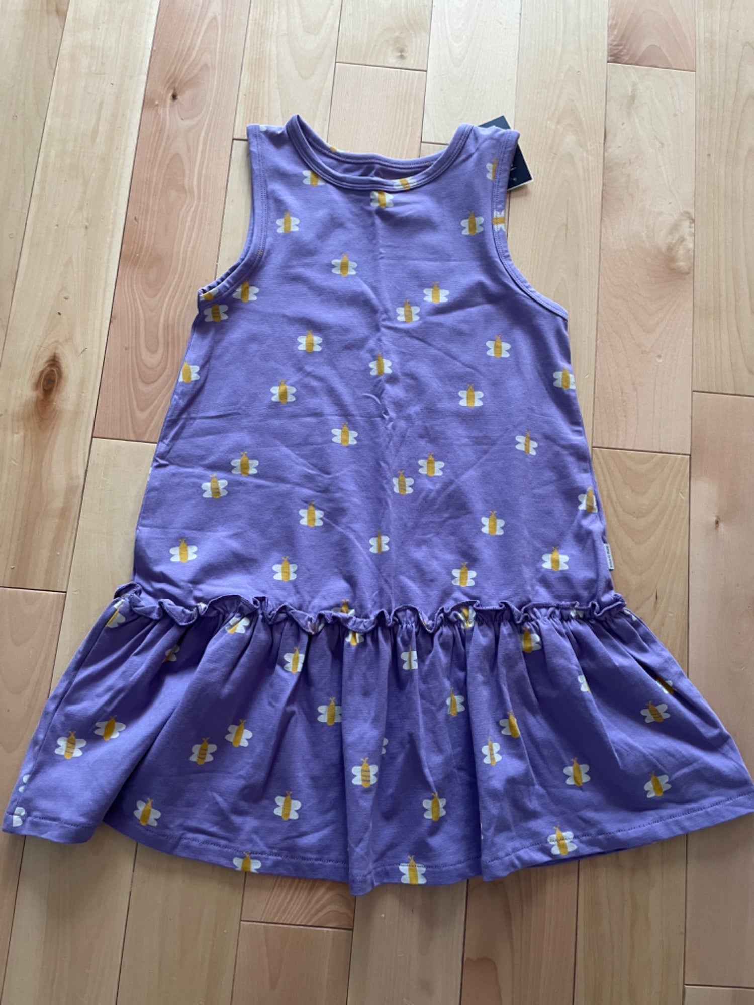 Robe Fille 6 Ans à Smocks Et Volants - Motif Floral, Manches Courtes, 100% Coton